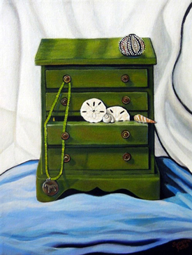 Green Chest with Anemone by Susanna Pantas